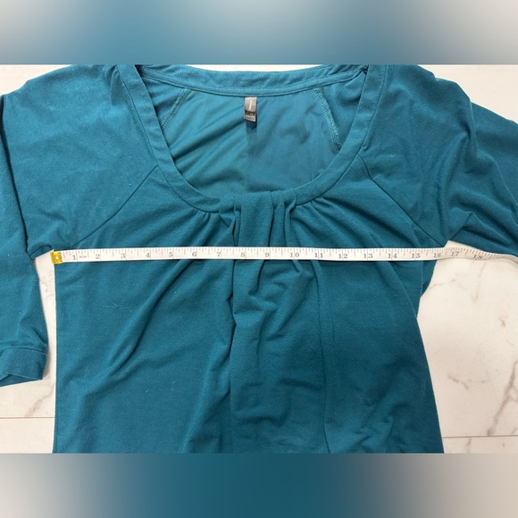 Denver Hayes Teal 3/4 length Sleeve Women's Top - Picture 7 of 12